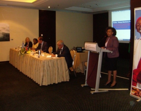 H.E. Mrs. Phyllis J. Kandie speaks at the first day of the forum