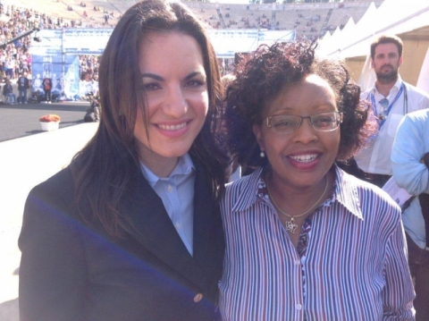 H.E. Mrs. Phyllis Kandie with Mrs. Olga Kefalogianni